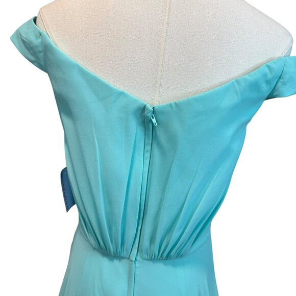 David's Bridal Off The Shoulder Full Skirt Bridesmaid Dress F20227 4 Spa - Picture 5 of 12